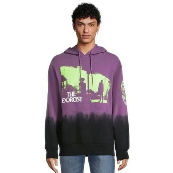 The Exorcist Purple Dip Dye Graphic Hoodie - Picture 1 of 6